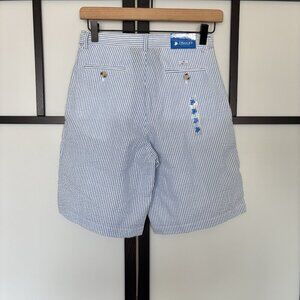 J. Bailey Seersucker Blue/White Long Shorts Boy Youth Size 12 Preppy Church NWT
